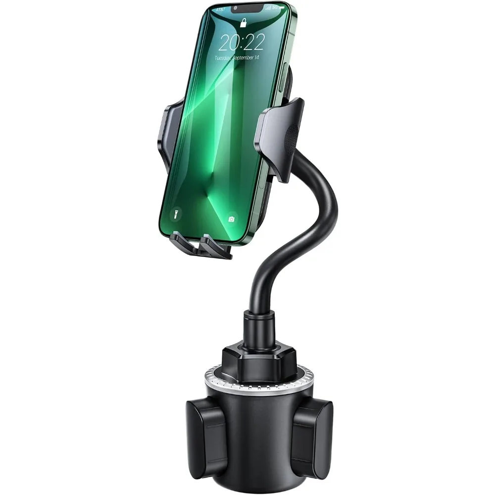 

military-grade cup phone holder for car/truck, [2025 enhanced] 13" 360° adjustable gooseneck w/anti-shake car mount, universal
