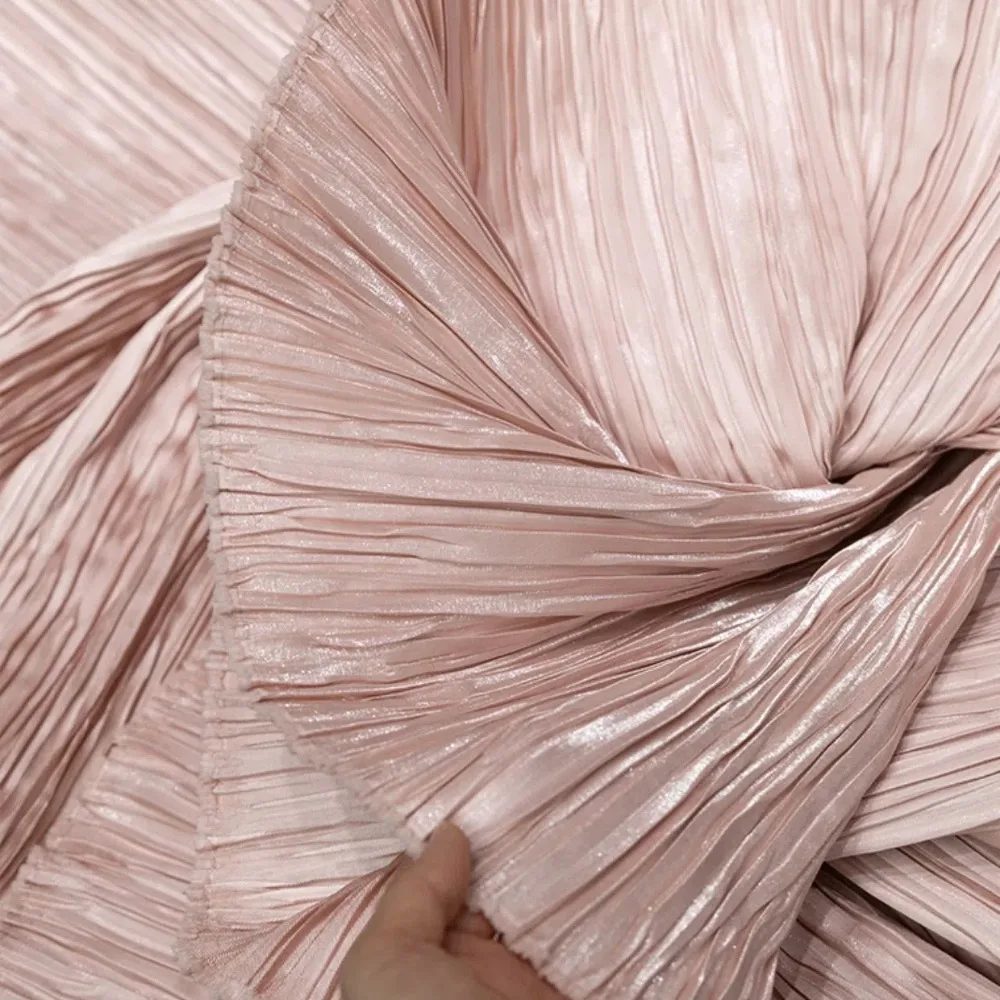 Tissu plissé forgé brillant, bricolage, tissu poli brillant à l'eau, Design 145cm de largeur, petit tissu froissé