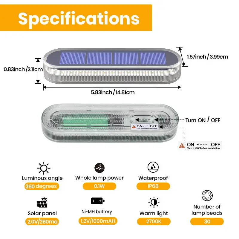 LED أضواء للأرضيات الشمسية أضواء لدرجات السلم في الهواء الطلق IP68 مقاوم للماء ضوء الشمس مع عدسة مكافحة سرقة تصميم إضاءة ديكوريّة لسطح الحديقة