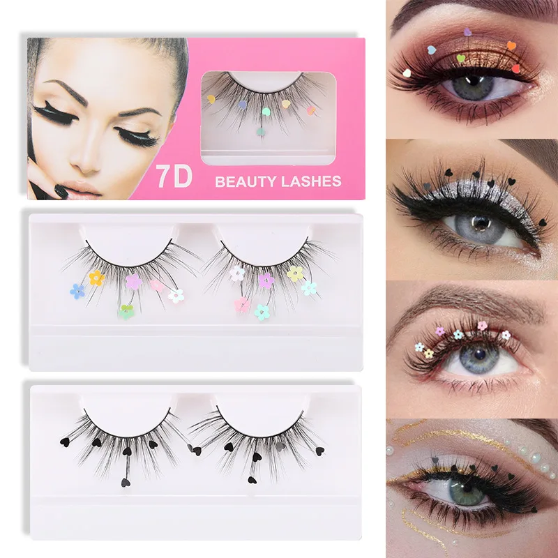 Faux Nertsen Wimpers Met Vlinder Makeup Tools 3D Volledige Strip Gekleurde Strip Make-Up Charmante Valse Wimpers Lichtgevende Lash Voor party