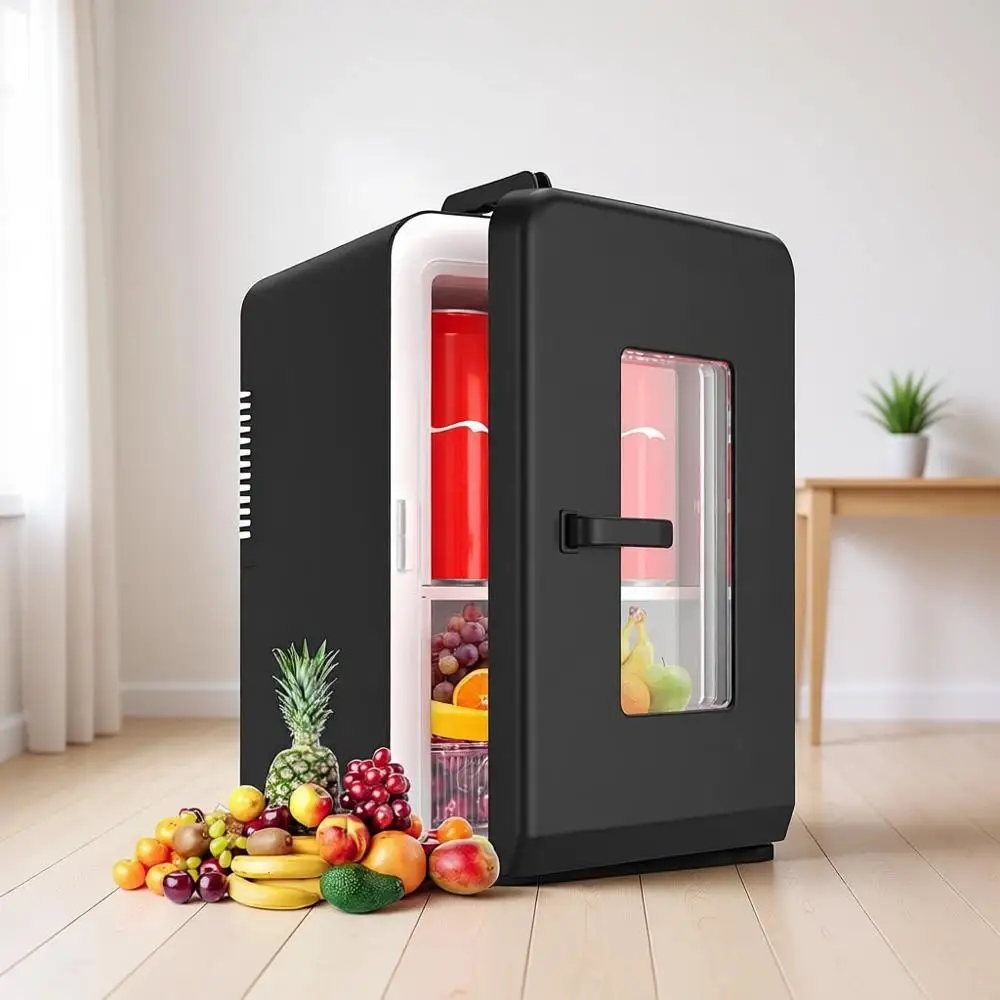 

Mini ridge, 15 Litre/21 Cans Small ridge or Bedroom, Car, Oice & Dorm, 110V AC/DC Portable Thermoelectric Cooler & Warmer or Ski