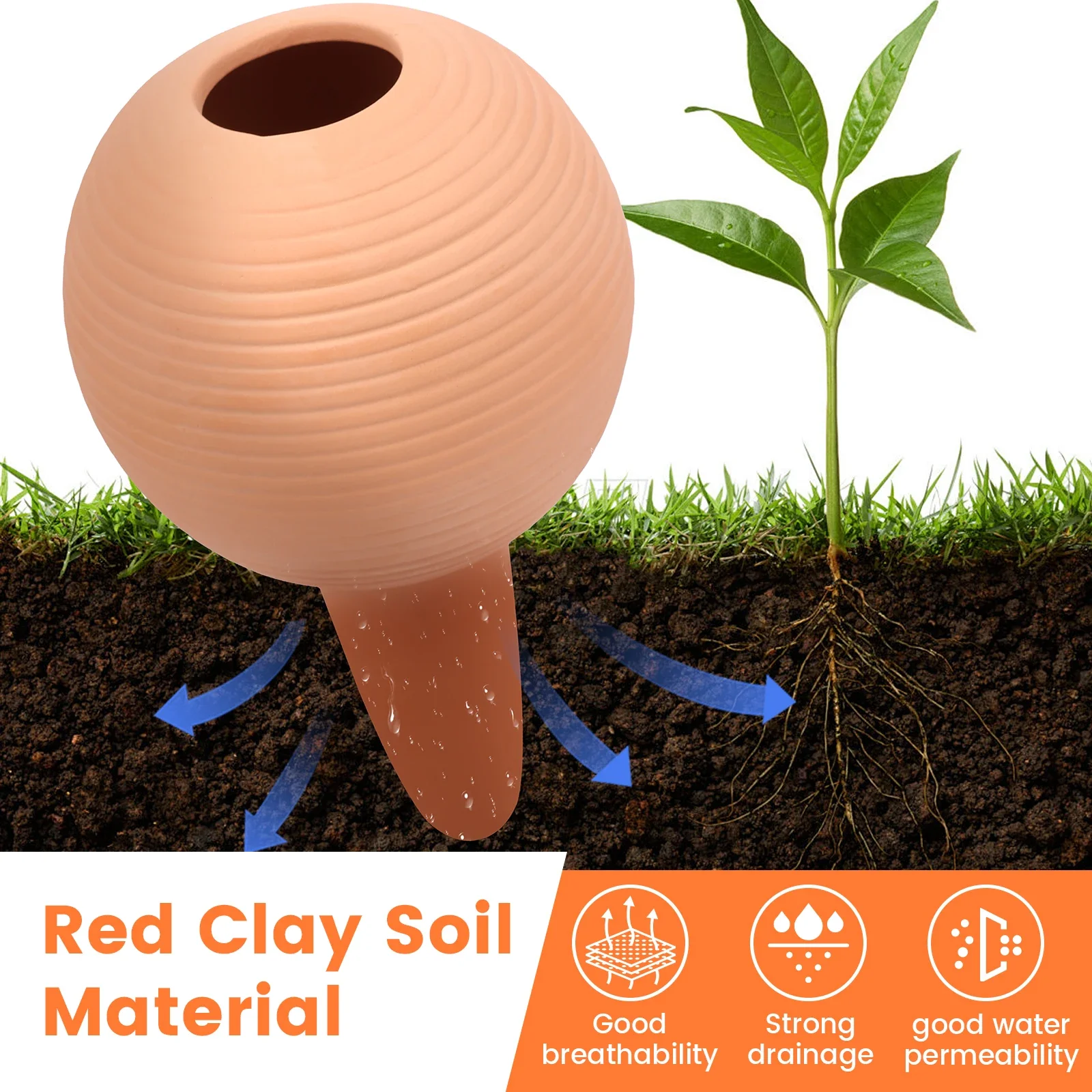 4Pcs Plant Watering Globes Garden Automatic Plant Watering Stakes with Wood Stoppers Self Watering Device Drip Irrigation System