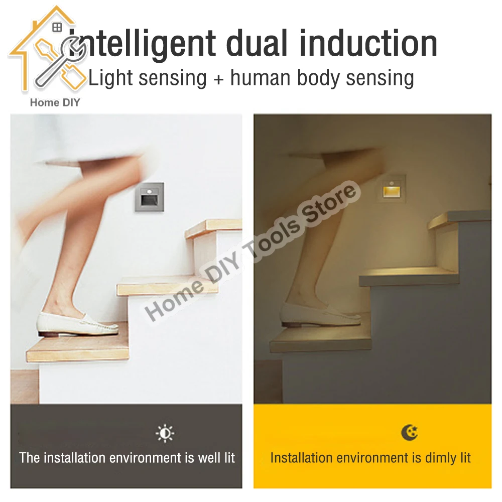 Motion Sensor Light AC110V-240V Infrared Human Body Induction Night Footlight LED PIR Sensor Stairway Corridor Foyer Lighting