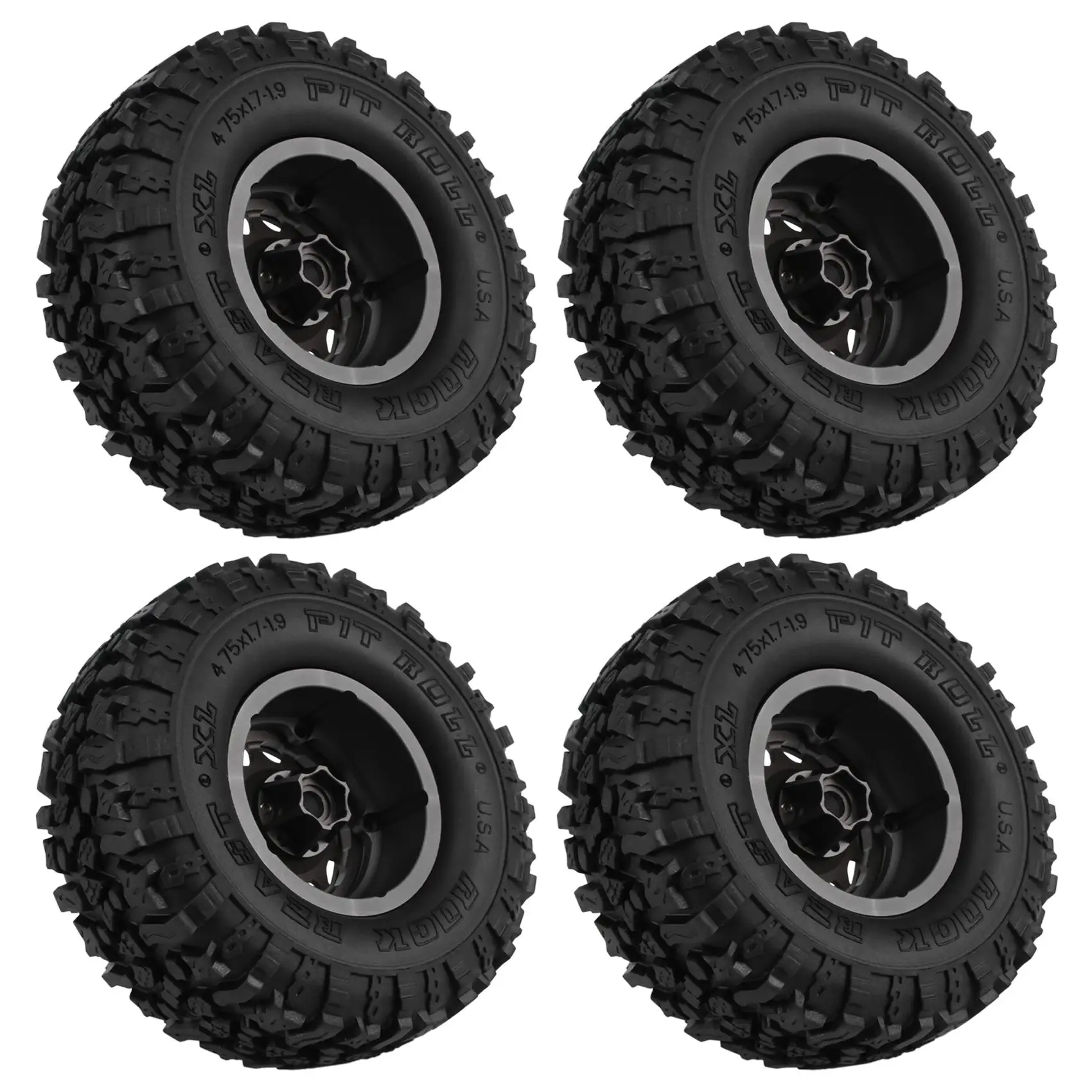 ชุดล้อแม็กซ์โลหะ YSUN-4PCS ขนาด 2.2 นิ้ว พร้อมยาง สำหรับรถบังคับวิทยุ 1/10 RC Crawler รุ่น Traxxas TRX4 TRX6 Axial SCX10 RR10