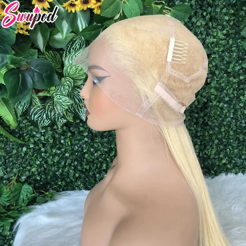 Full Lace 100% Human Hair 613 Blonde Straight 13x6 Hd Lace Frontal Wig 20 24 Inch Brazilian Preplucked Cheap Wigs