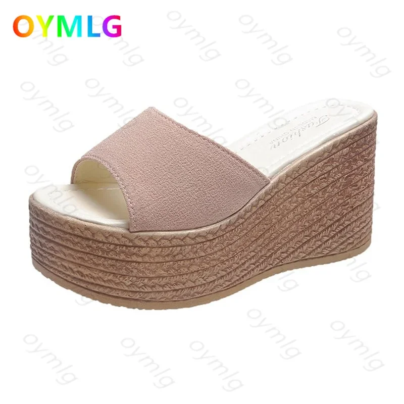 2021 fashion women's shoes flower women's sandals car line non-slip holiday beach seaside slope heel comfortable sandals