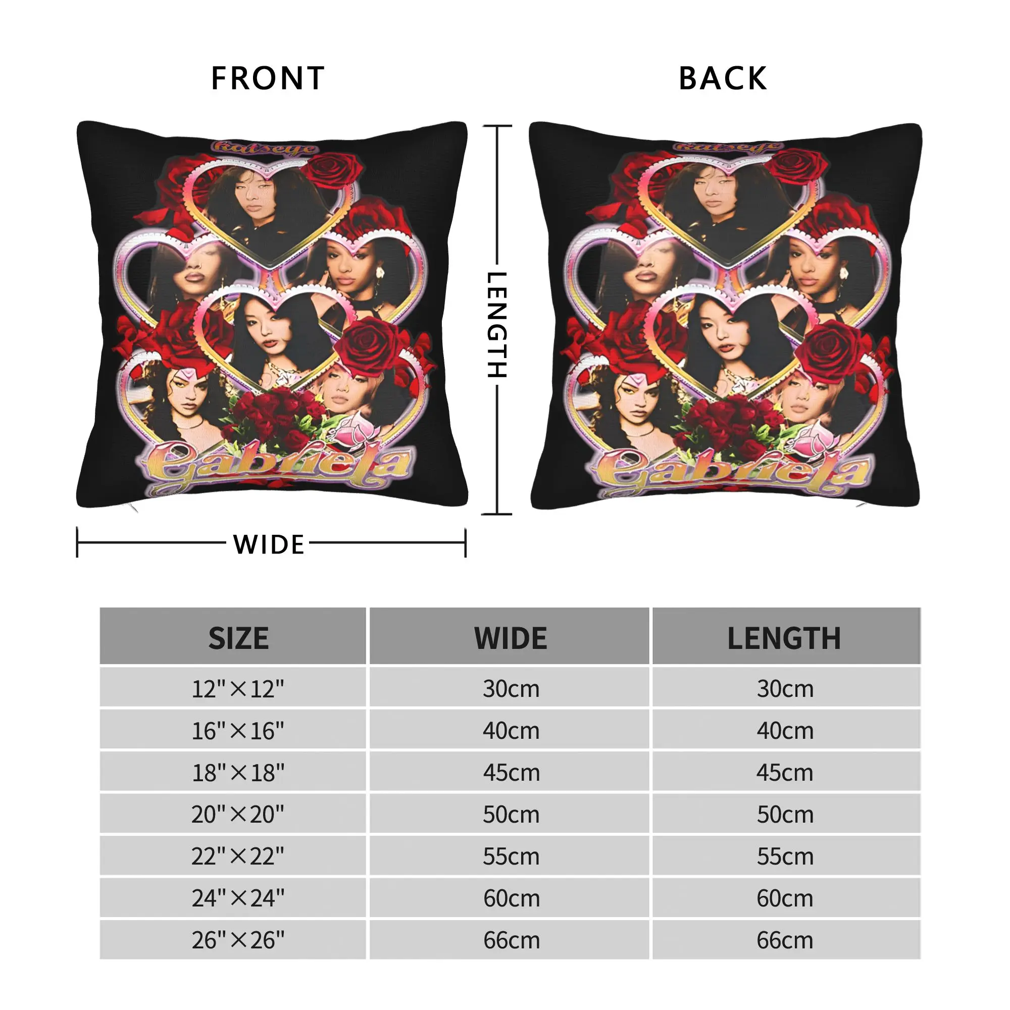 Katseye Gabriela Song Pillow Case  Graphic Pillow Cover Cute Funny Cushion Cover For Sofa Bedroom Home Decor