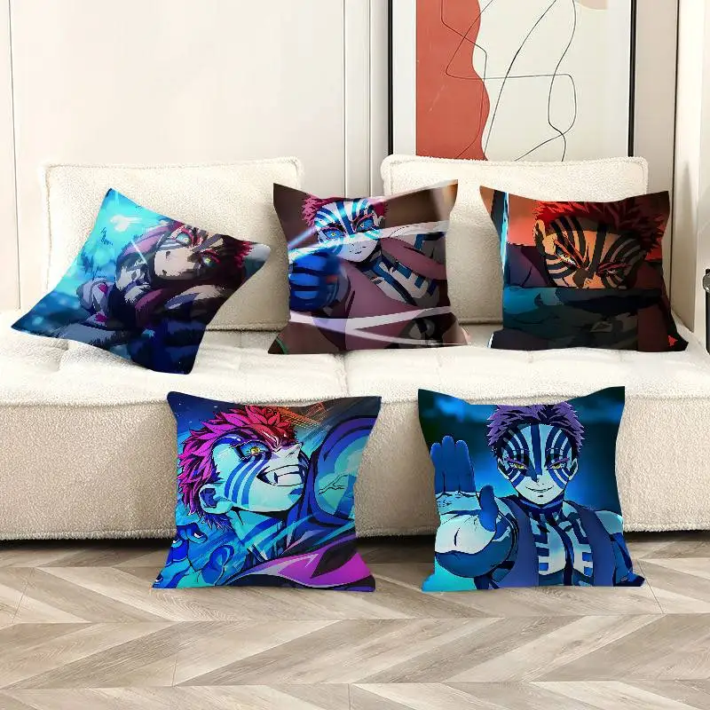 Akaza Anime Character Cushion Cover Car Throw Pillow Case For Sofa Car Christmas Gift 40x40cm 45x45cm