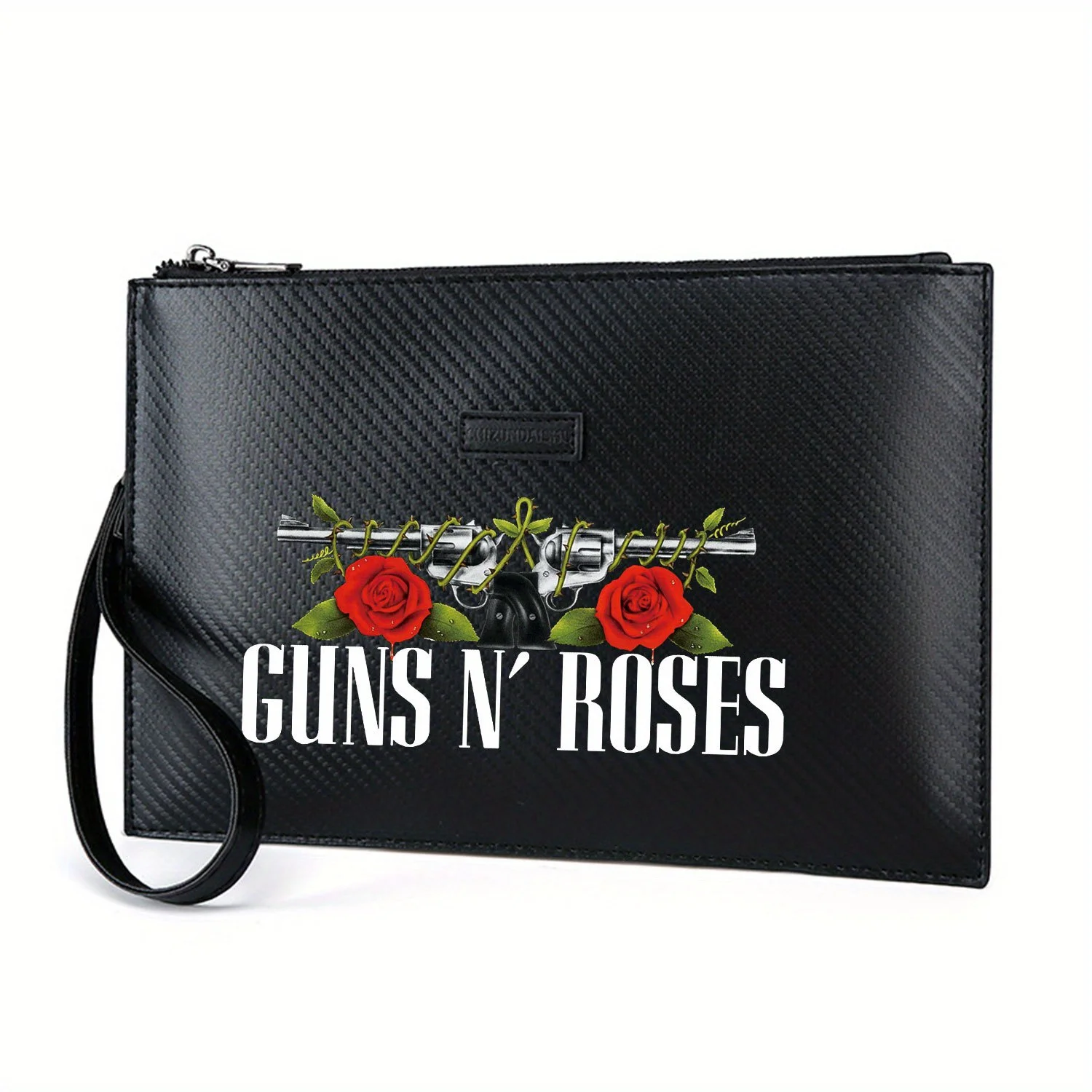 حقيبة يد رجالية من البولي يوريثان أنيقة مطبوعة على شكل زهرة الكروم الشخيرة من Guns Roses عصرية وعملية للحمل اليومي #1