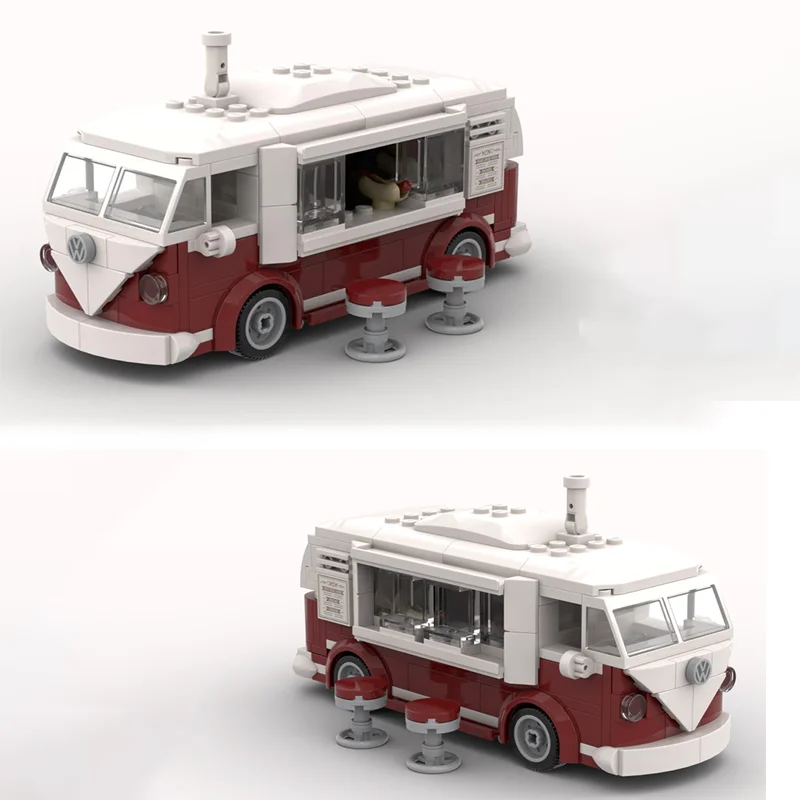 

MOC City Bus Technology Car T1 Food Truck Camper Assembly Building Block Toy Children's Birthday Gift