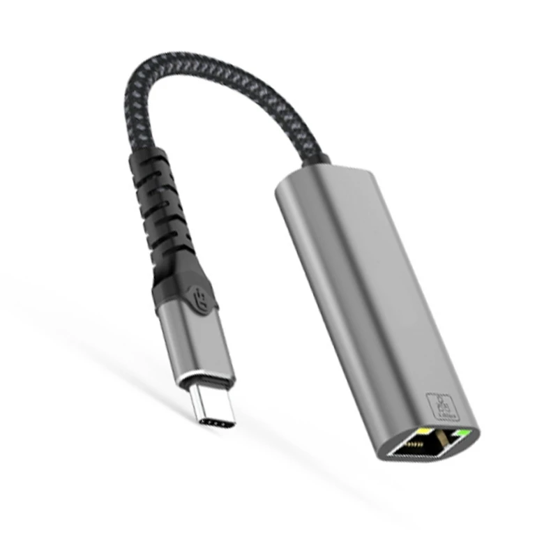 Hubs USB type C en aluminium vers convertisseurs d'adaptateur Ethernet RJ45 2,5 Gbit/s