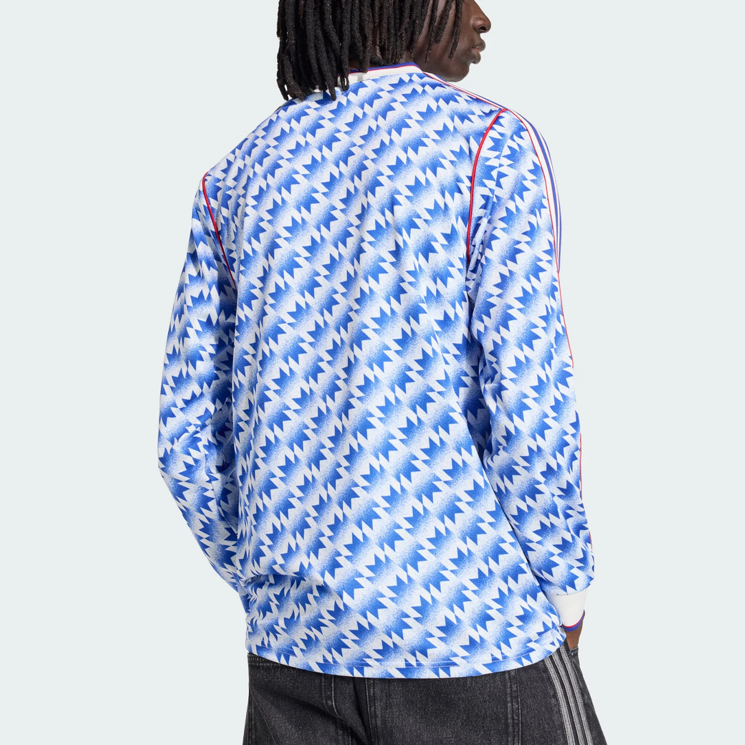 Adidas genuine clover new men's blue and white court long sleeved jersey JM5498