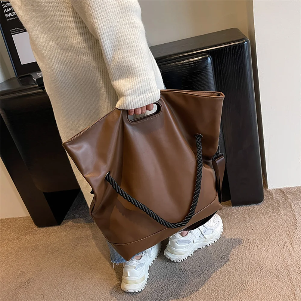 Women Commuter Crossbody Sling Bag Autumn Winter Large Capacity Tote Bags High Quality Soft Pu Leather College Girl Shoulder Bag