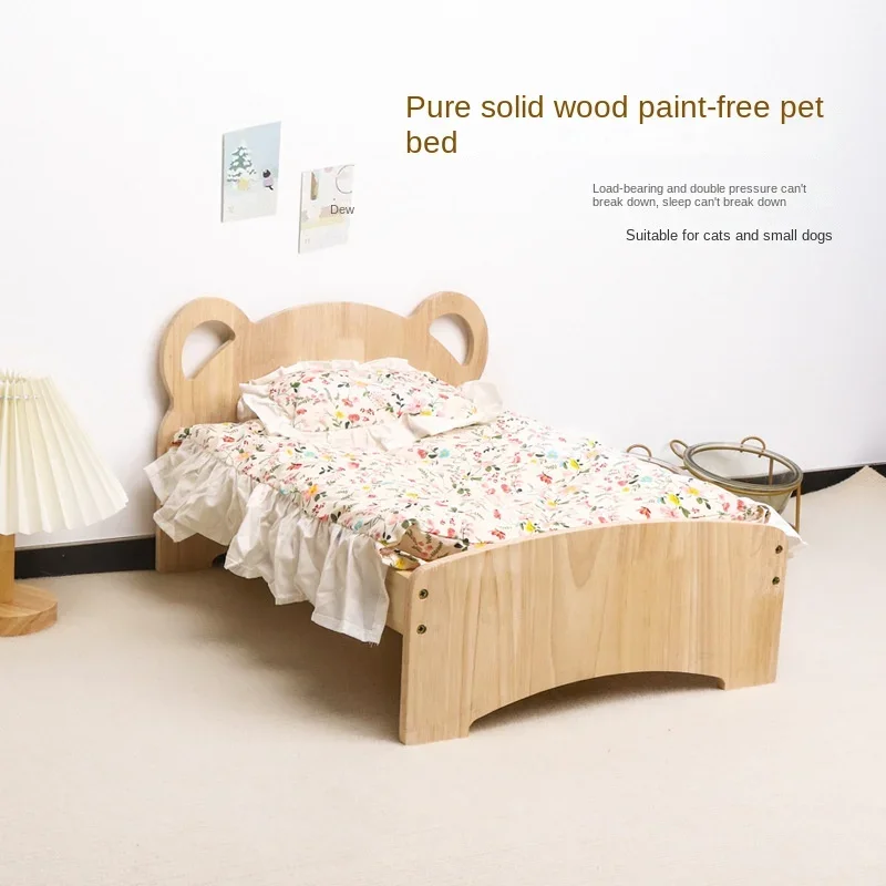 summer and winter four-season universal floor-standing wooden removable and washable princess bed cat bed