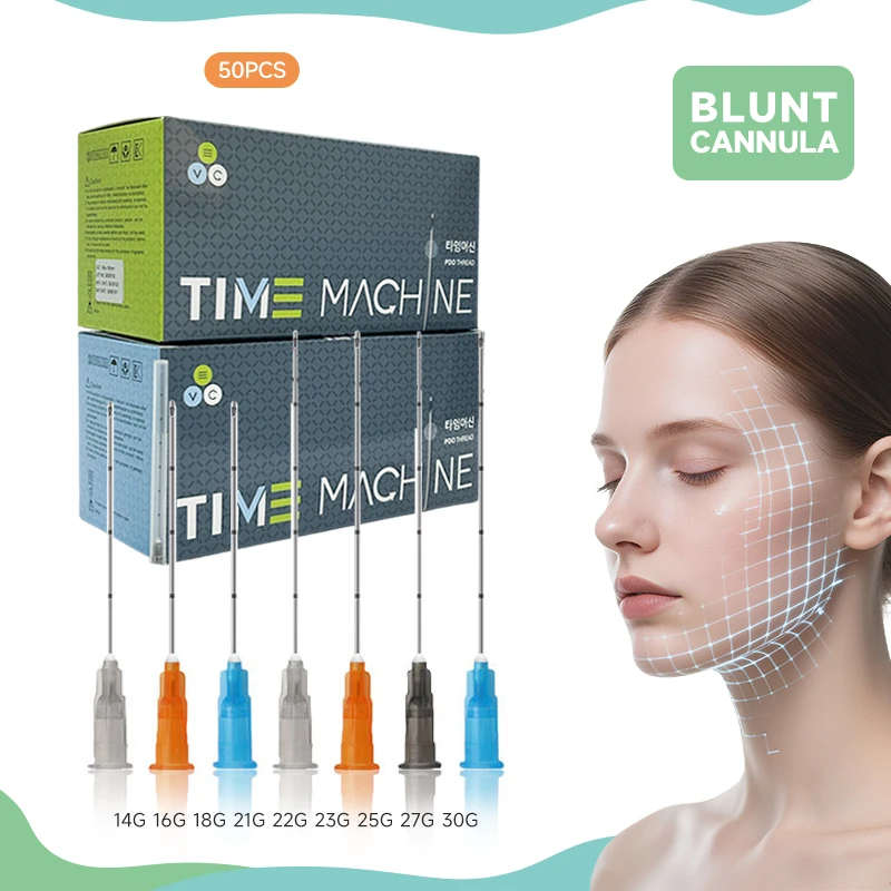 50pcs Disposable Blunt Tip Cannula Needles 14g 16g18g 21g 22g 23g 27g 30g Individual Packaging Micro Cannula 25g 50mm