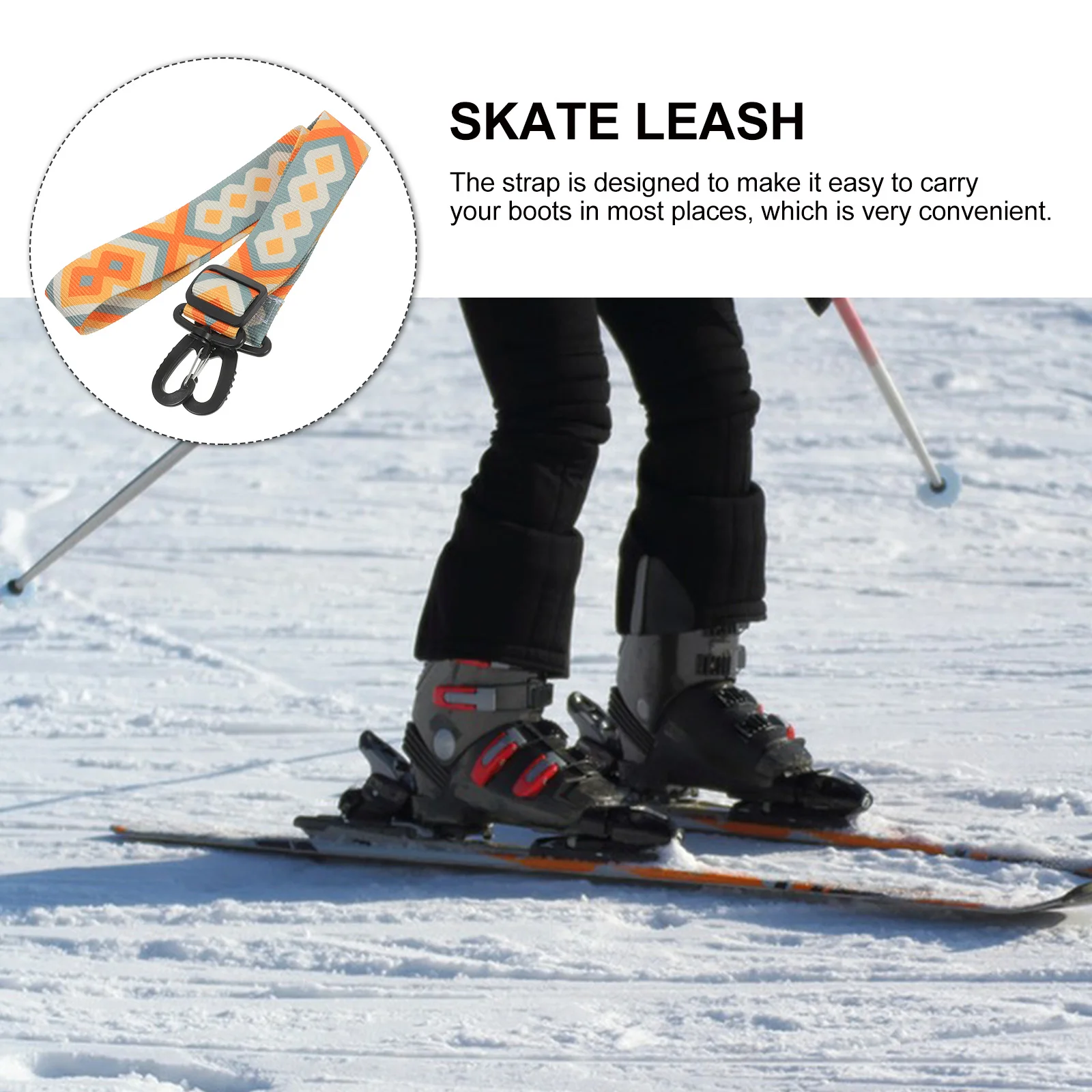 

2pcs Ski Boot Straps 90cm Adjustable Outdoor Portable Leash Strong Material Skates Carrying Strap Foldable For Leisure