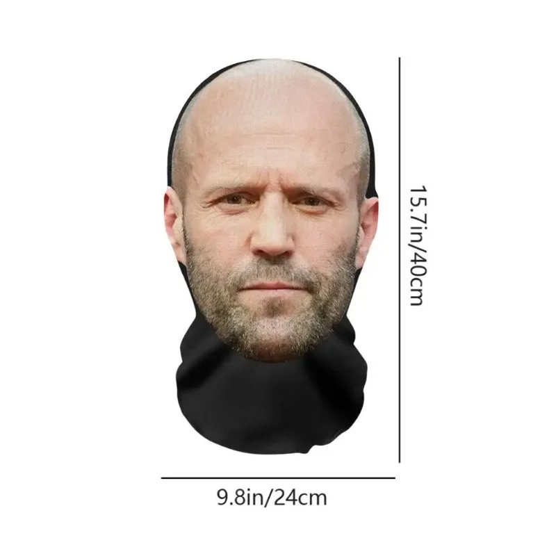 Jason statham máscara impressa 3d malha elástica cosplay headwear hip hop máscara facial completa para homens mulheres balaclava capuz chapéu chapelaria