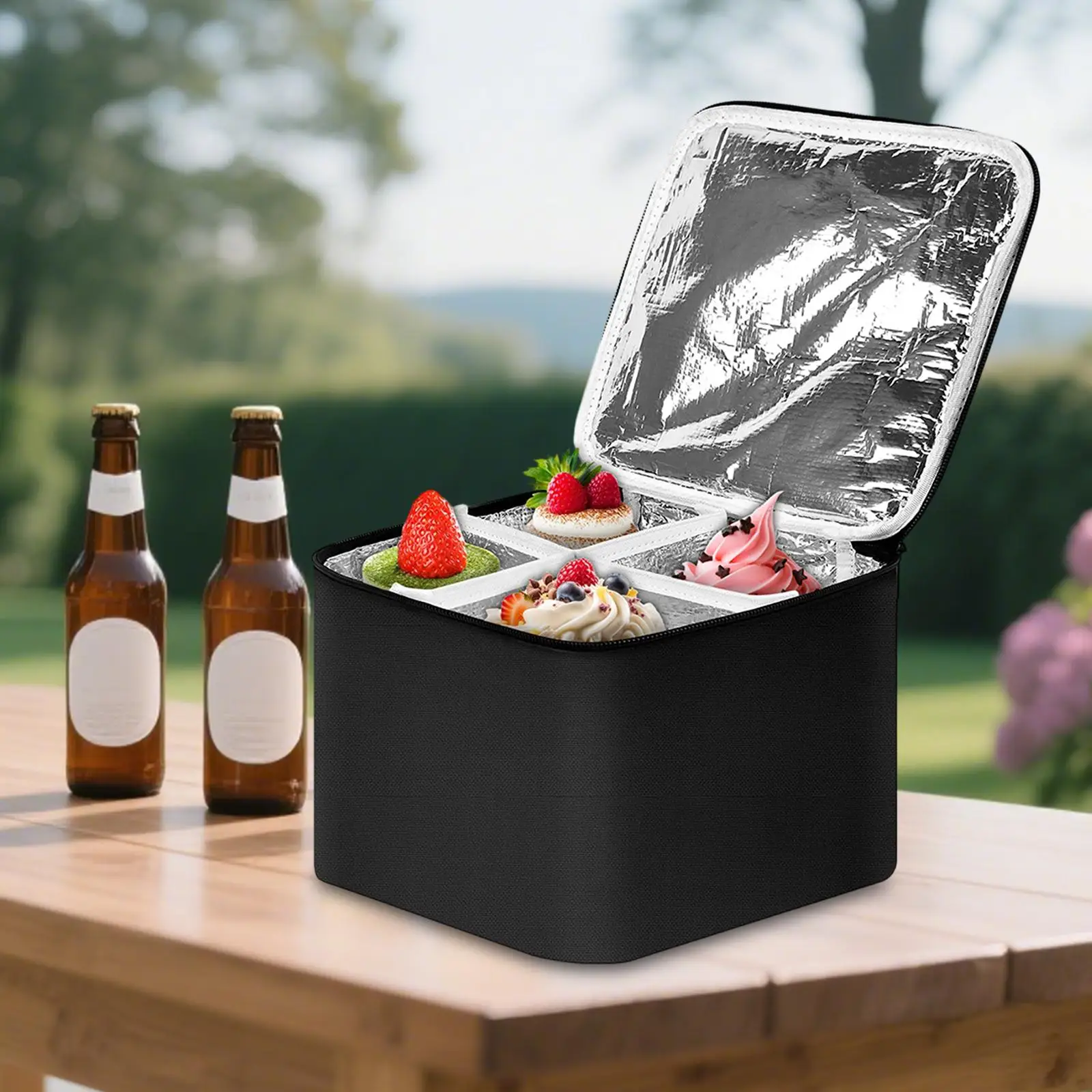 

Insulated Cooler Bag Food Warmer Bag Reusable Premium Portable Ice Cream Carrier