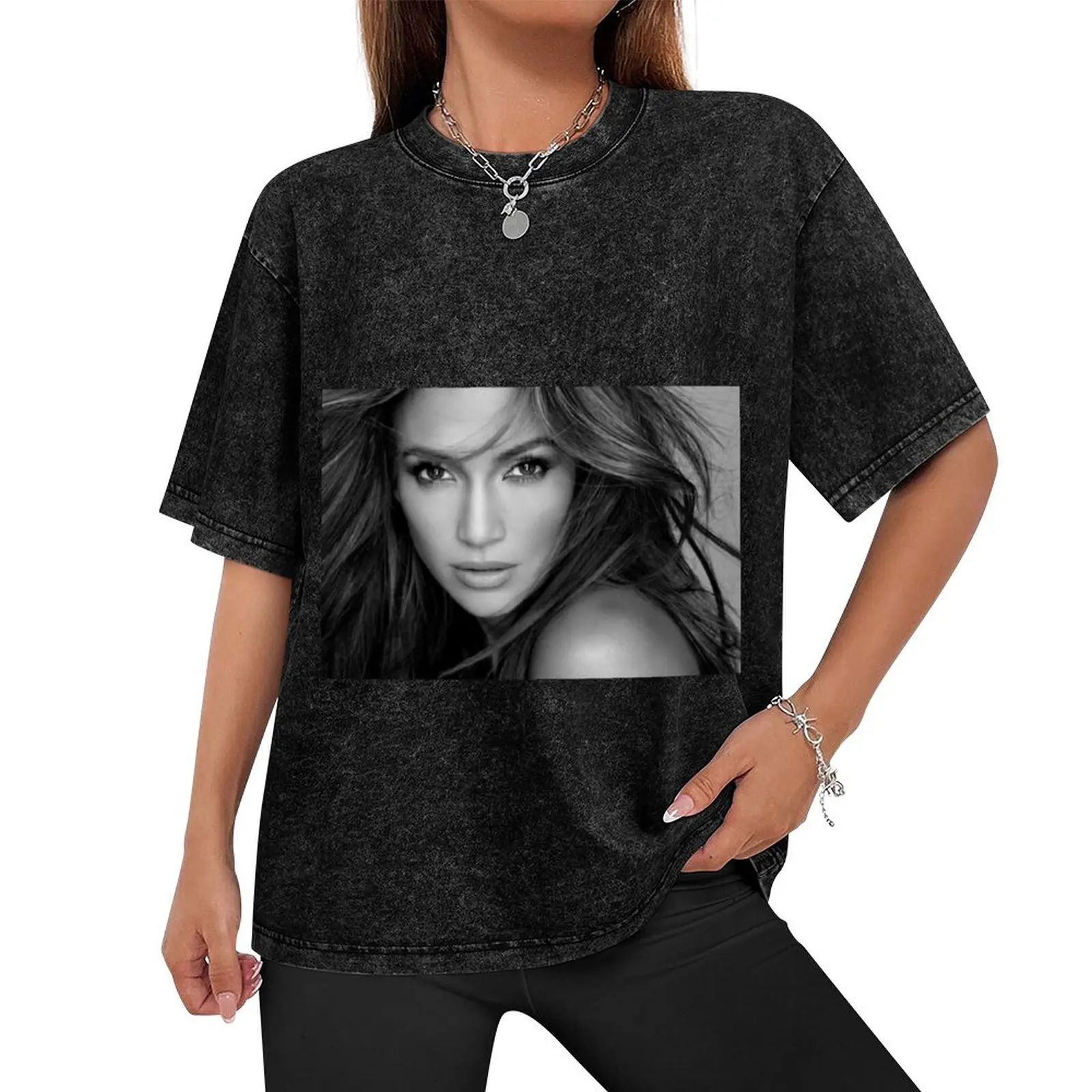 Jennifer Lopez! T-Shirt cotton graphic tees oversized tops black t shirts for men