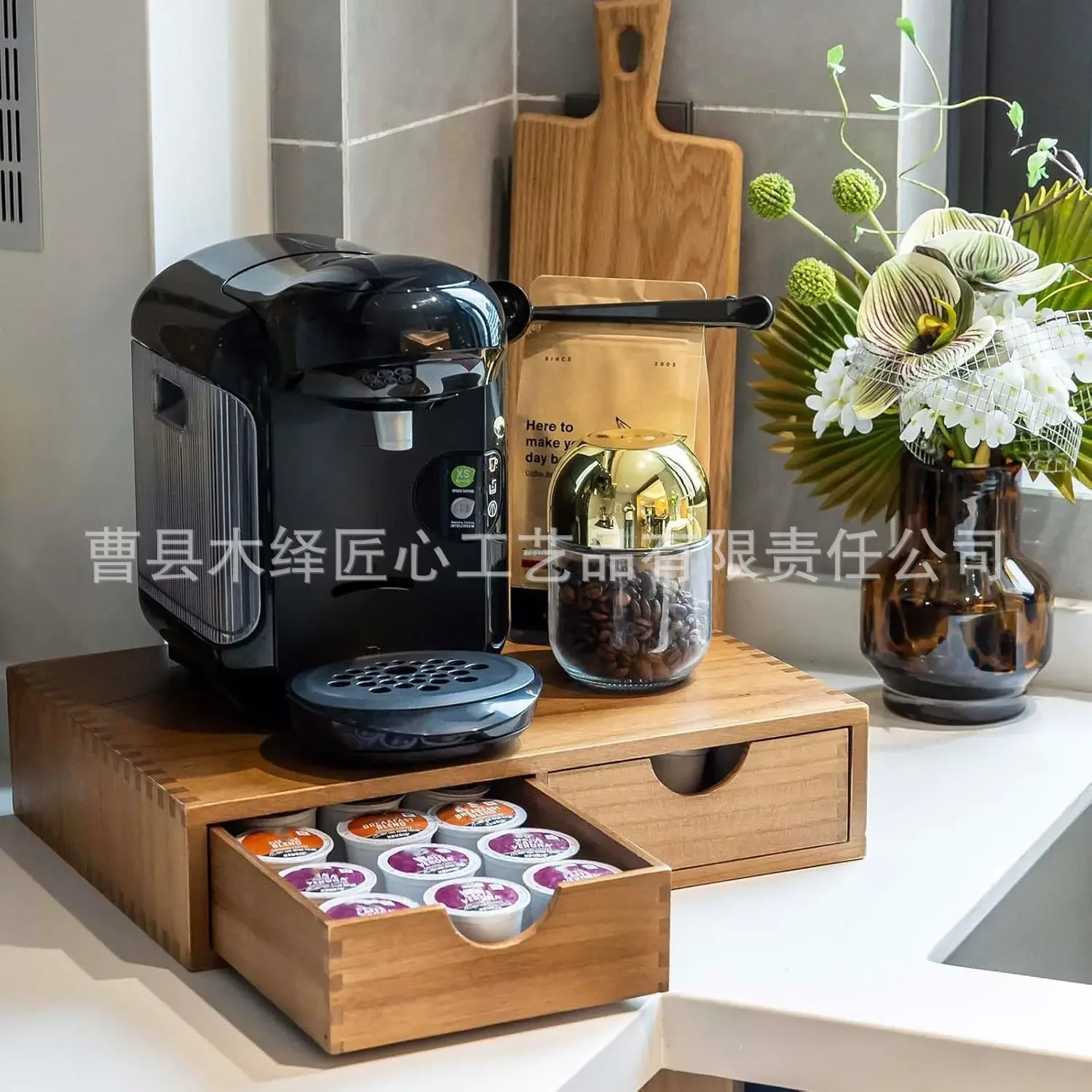 DSA coffee capsule tea bag grid rack simple modern kitchen storage box display cabinet multi-purpose storage