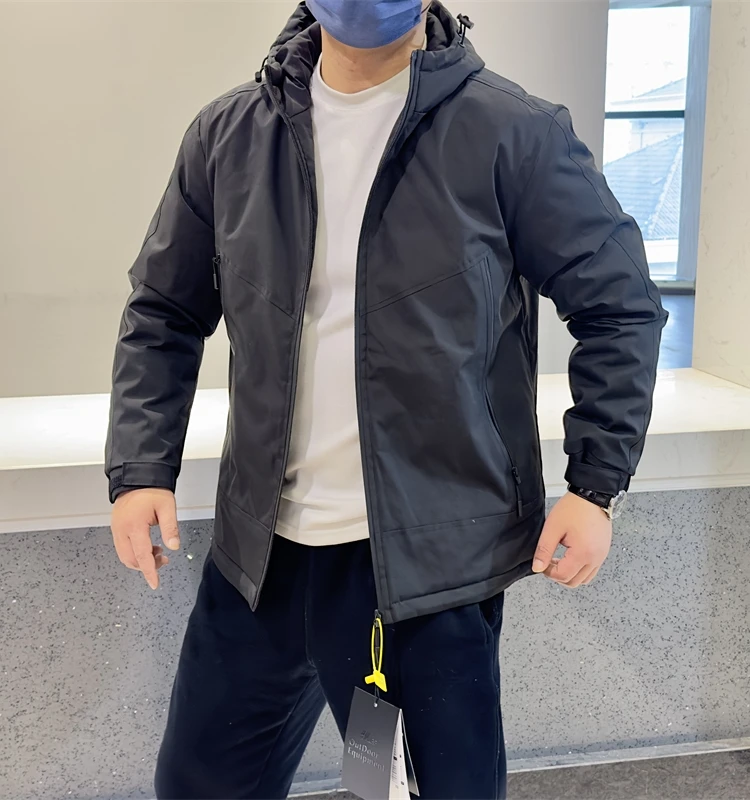 Outdoor Men's Cotton Jaet Hooded Thermal Casual Soft ell Coat Thiened Stand Version Basic Youth Trend Regular Length