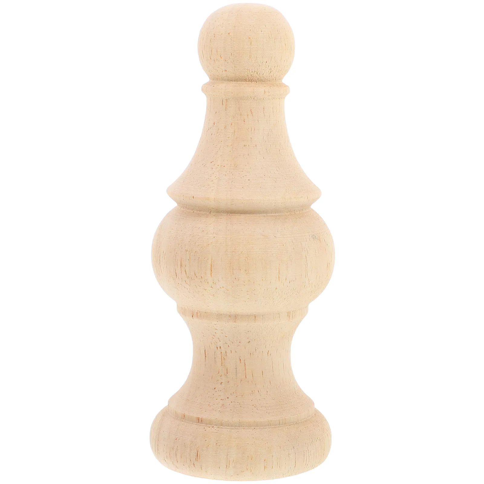 

Wood Carving Decorative Capitals Solid Wood Finials Khaki Bedpost Diy Crafts Unfinished Wooden Curtain Rod Decorations