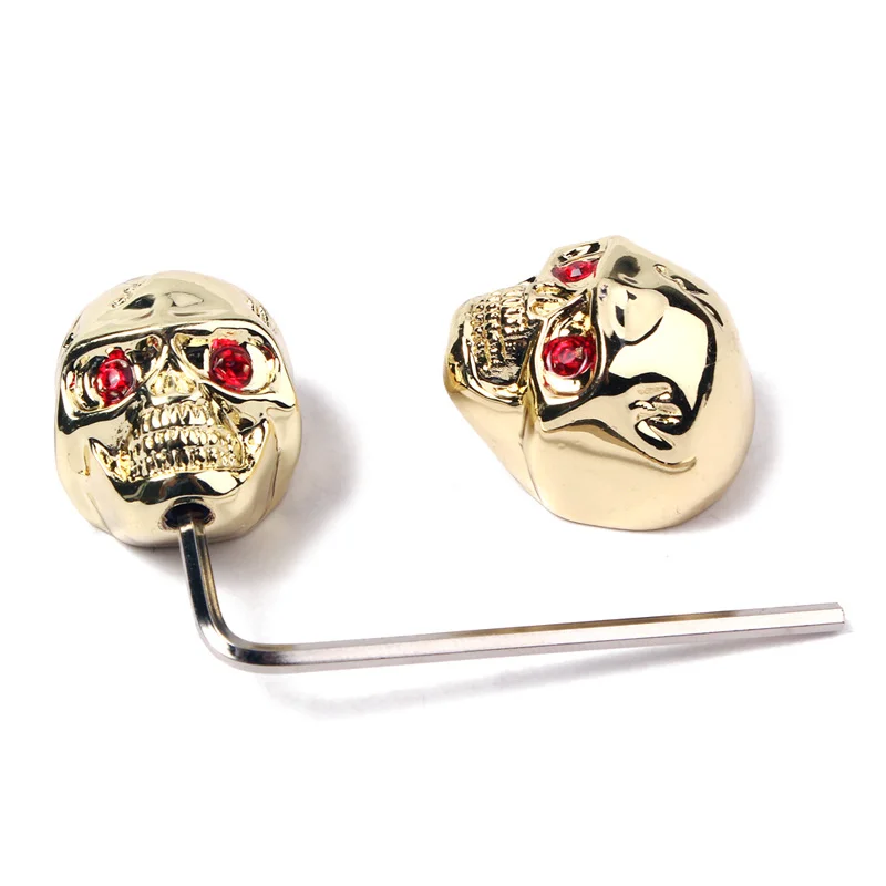 2 Pcs/set Musical Instrument Accessories Guitar Accessories Electric Guitar Skull Volume Knob Power Adjust Button with Wrench