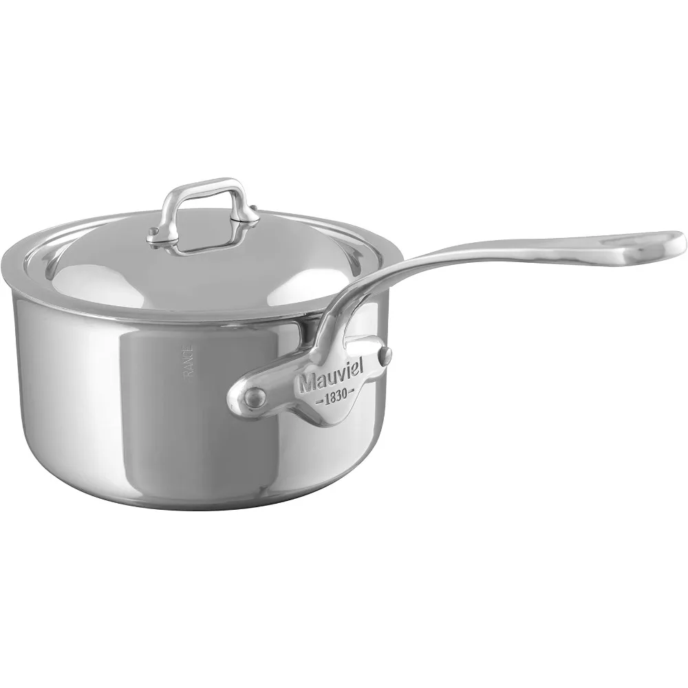 

Pots for Kitchen 3.4-qt Wok M'Cook 5-Ply Polished Stainless Steel Sauce Pan With Lid And Cast Stainless Steel Handle Earthen Pot