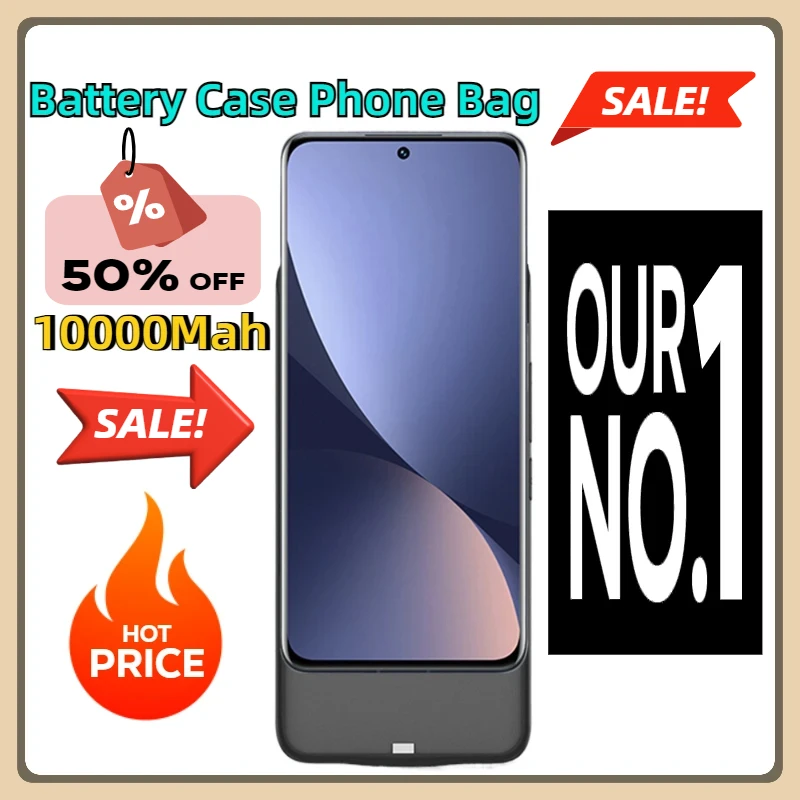 

For Xiaomi Mi 12 12X 12 Pro Battery Case Phone Bag Case for Xiaomi Mi 12X Battery Charger Case Mi12X Power Bank Cover 10000Mah