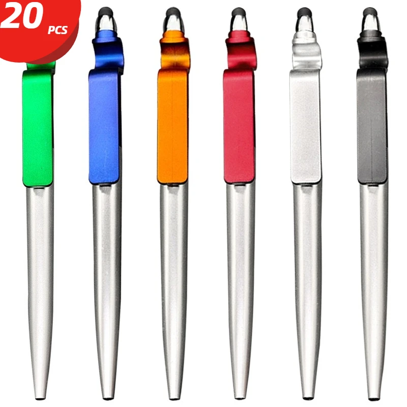 

20 шт., ручка-держатель со стилусом, шариковая ручка для офиса с сенсорным экраном, стилус, шариковая ручка для рекламы, рекламные ручки