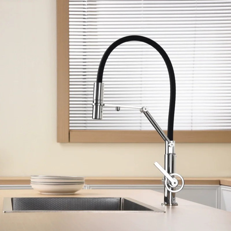 New Kitchen Faucet Lead Free Copper SUS Sink Faucet 3Ways Pull Down Sink Tap Rotating Spout Mixers Tap Hot Cold Kitchen Tap