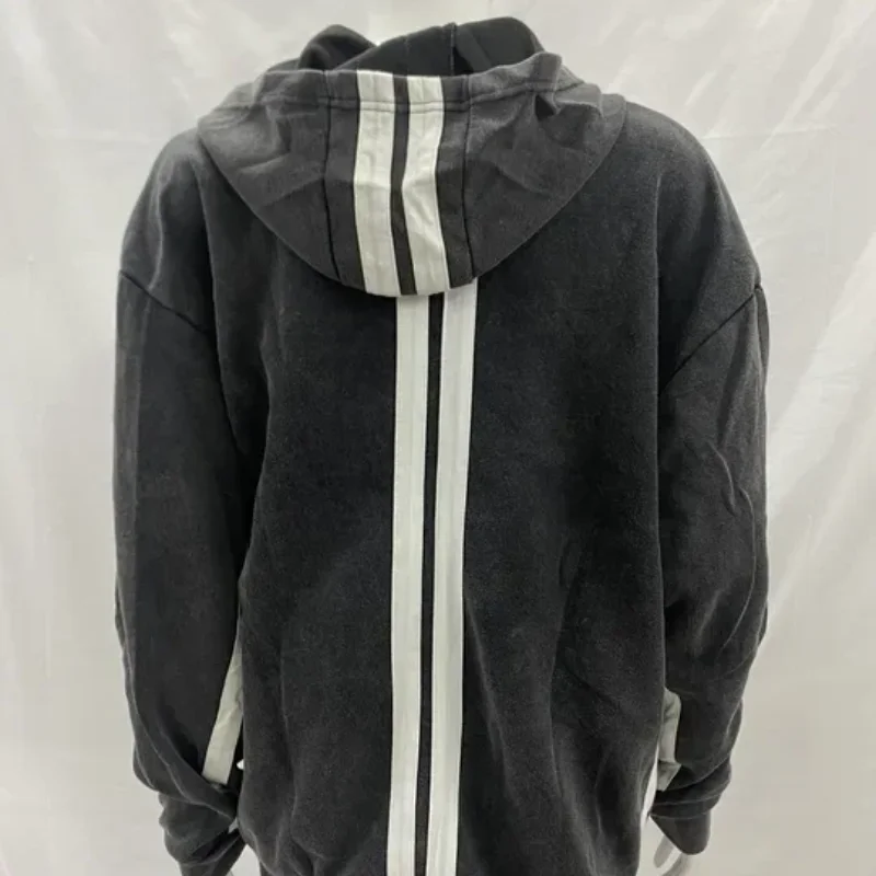 الرجعية شارع العليا شريط مطبوعة المياه غسلها الخريف الشتاء الأمريكية فضفاض ممارسة قلنسوة بسحاب الرجال النساء سترة معطف أعلى