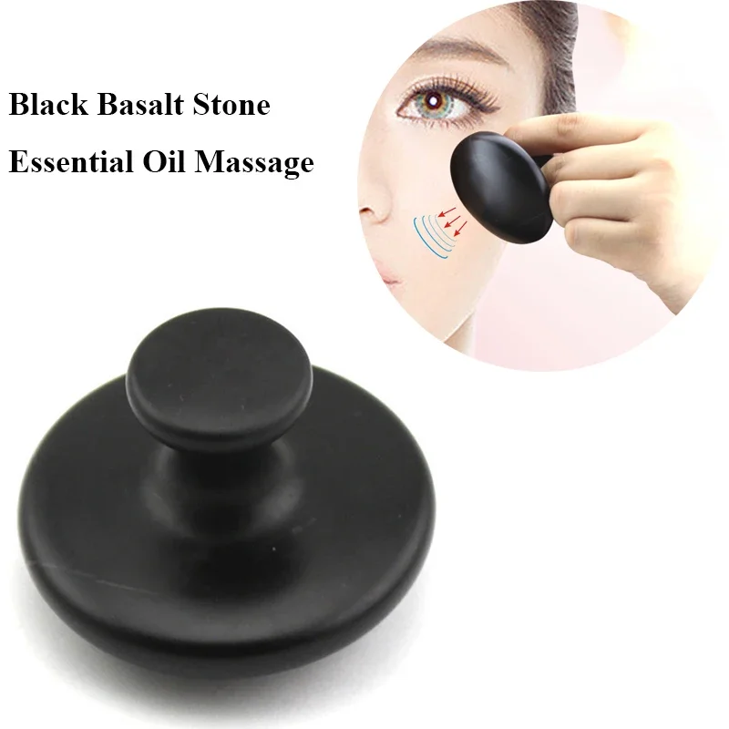 

Black Basalt Stone Essential Oil Massage Mushroom Shape Spa Energy Stone for Body Face Massage Stone Gua Sha Back Massager