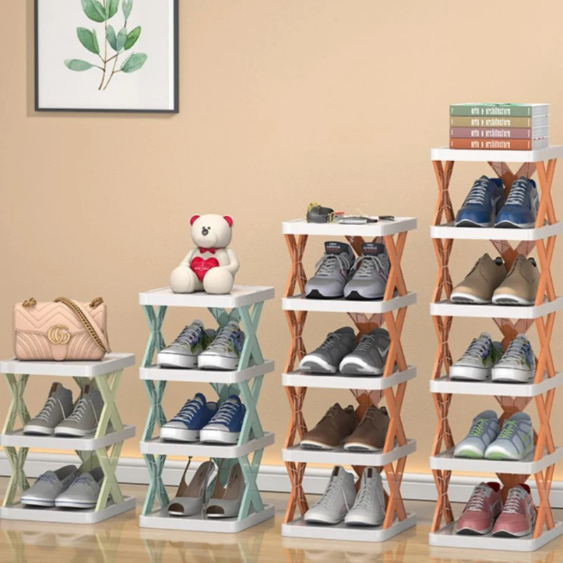 Stackable Shoe Rack Multi Layer Shoes Storage Organizer Removable Space Saving Shoes Shelf Plastic Shoes Cabinets Home Supplies