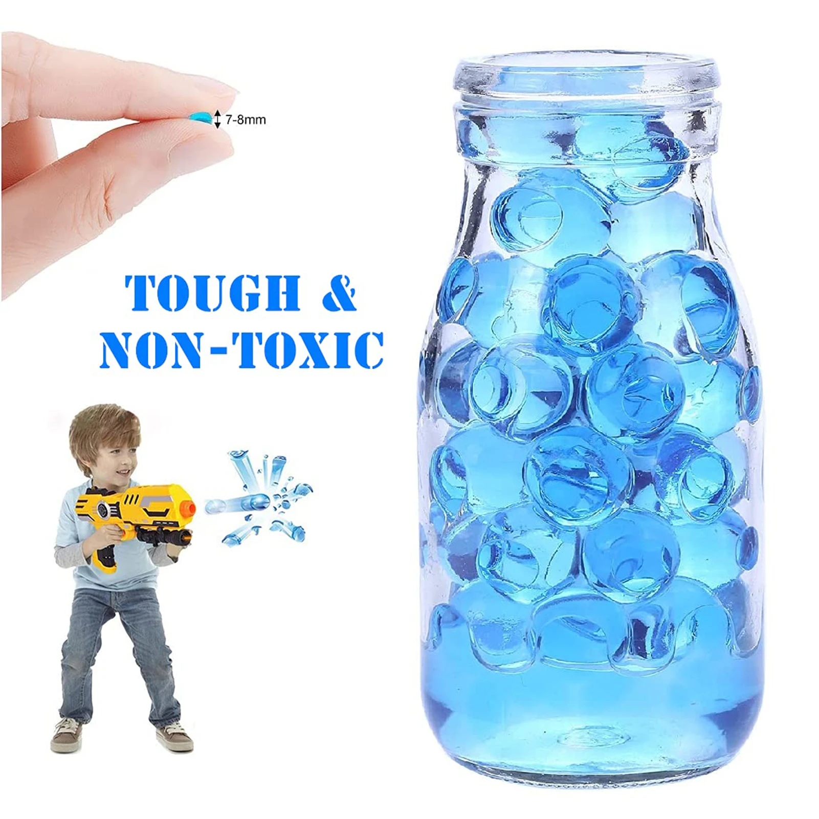 50000PCS/100000 Teile/los Blau 7-8mm Weiche Wasser Bomben Kristall Kugel Gel Ball PistolToy Zubehör Für kinder Im Freien