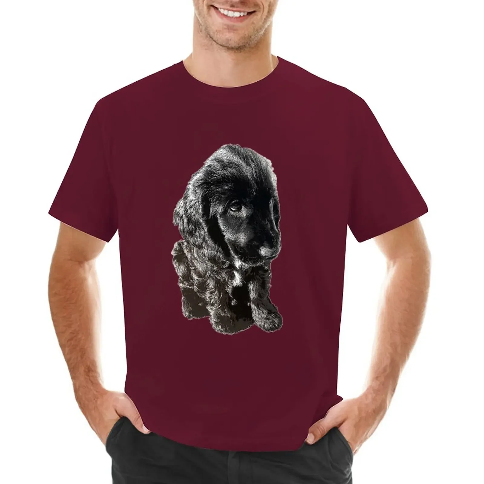 Short sleeve tee customs summer top quick-drying men t shirts English Cocker Spaniel Black Puppy Dog - Adorable! T-Shirt