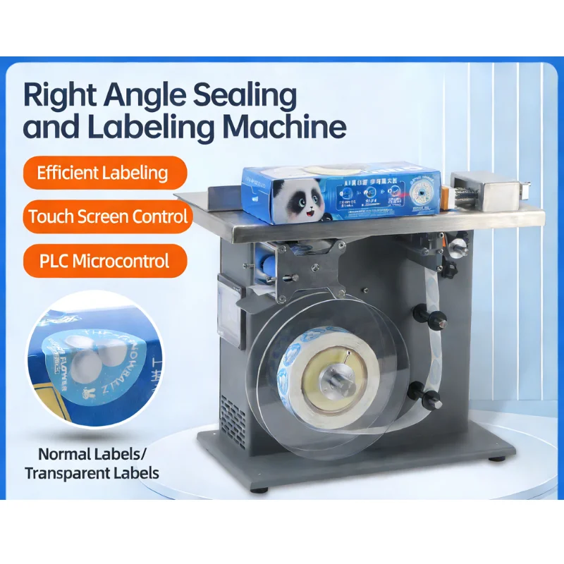 Right Angle Corner Labeler Automatic Sealing Machine for Transparent Round Label Box Anti-Counterfeiting Labeling