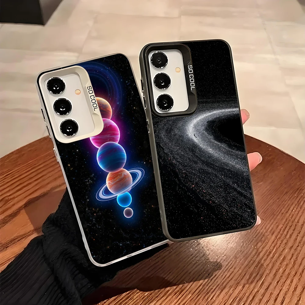 Star Planet Colorful Soft Edge Hard Shell Phone Case for Samsung Galaxy A13 A14 A23 A02S A03 A05 A05S A52 A54 5G Cover Funda Bag