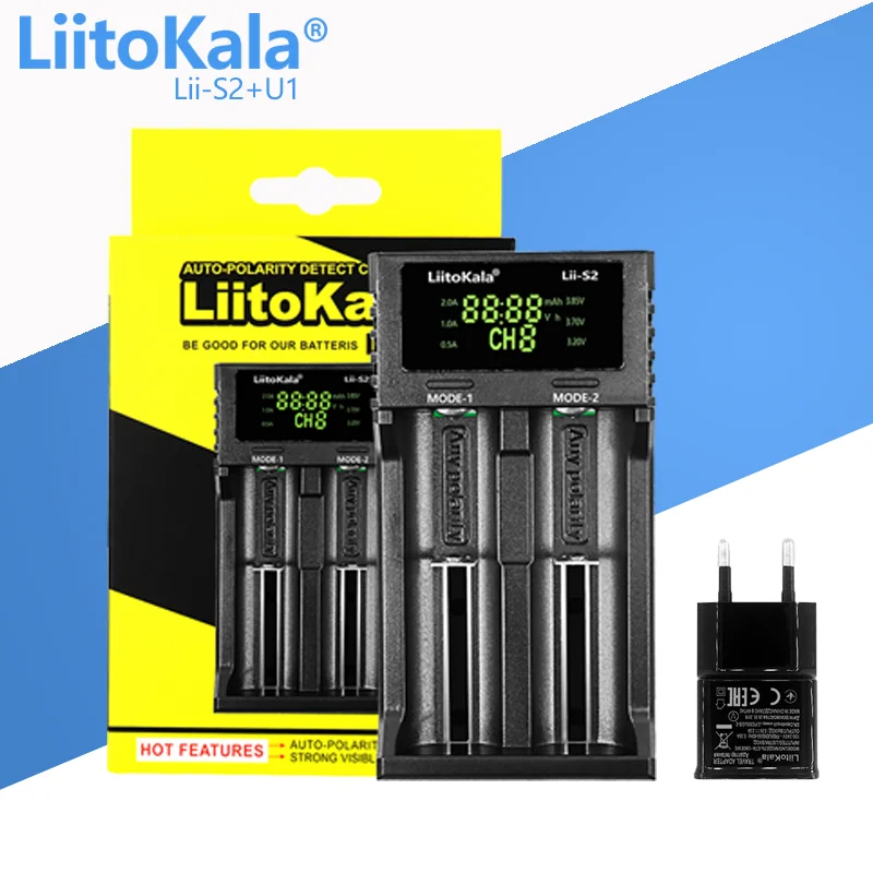 LiitoKala Lii-202 Lii-402 Lii-M4 Lii-M4S Lii-S2 Lii-S4+U1 3.7V 18650 18350 26650 14500 16340 NiMH lithium battery smart charger