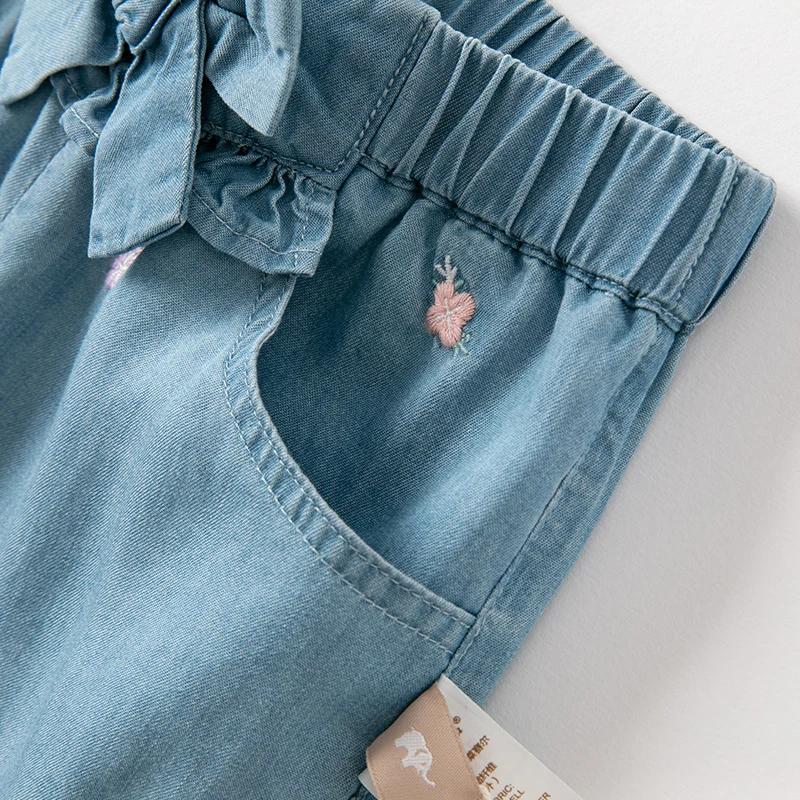 Dave Bella Girls Baby Pants kids Jeans Children Outer Wear Trousers Kids Casual Pants Children Clothes DB1230256 image 3