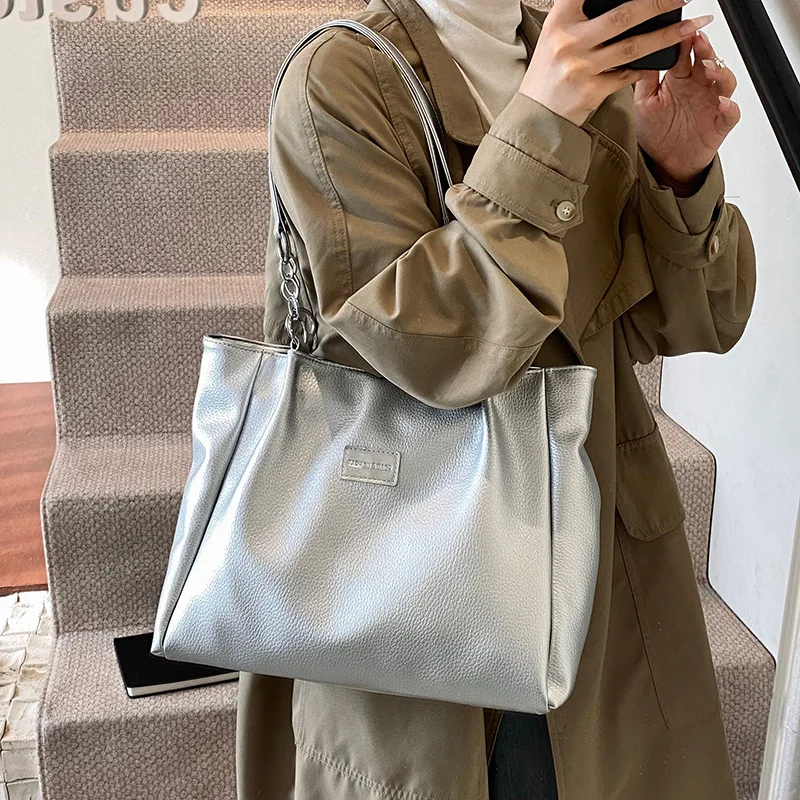 Sac à Main de Grande Capacité pour Femme, Fourre-Tout de Style Étranger Populaire, Niche, Nouvelle Collection Printemps 2025