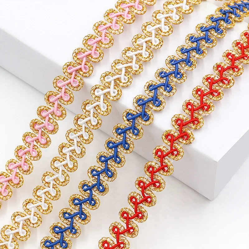 25 Yards Gold Silver Thread Herringbone Centipede Lace Trim Ribbon Clothing Curtain Handbag Decor Accessories DIY Crafts
