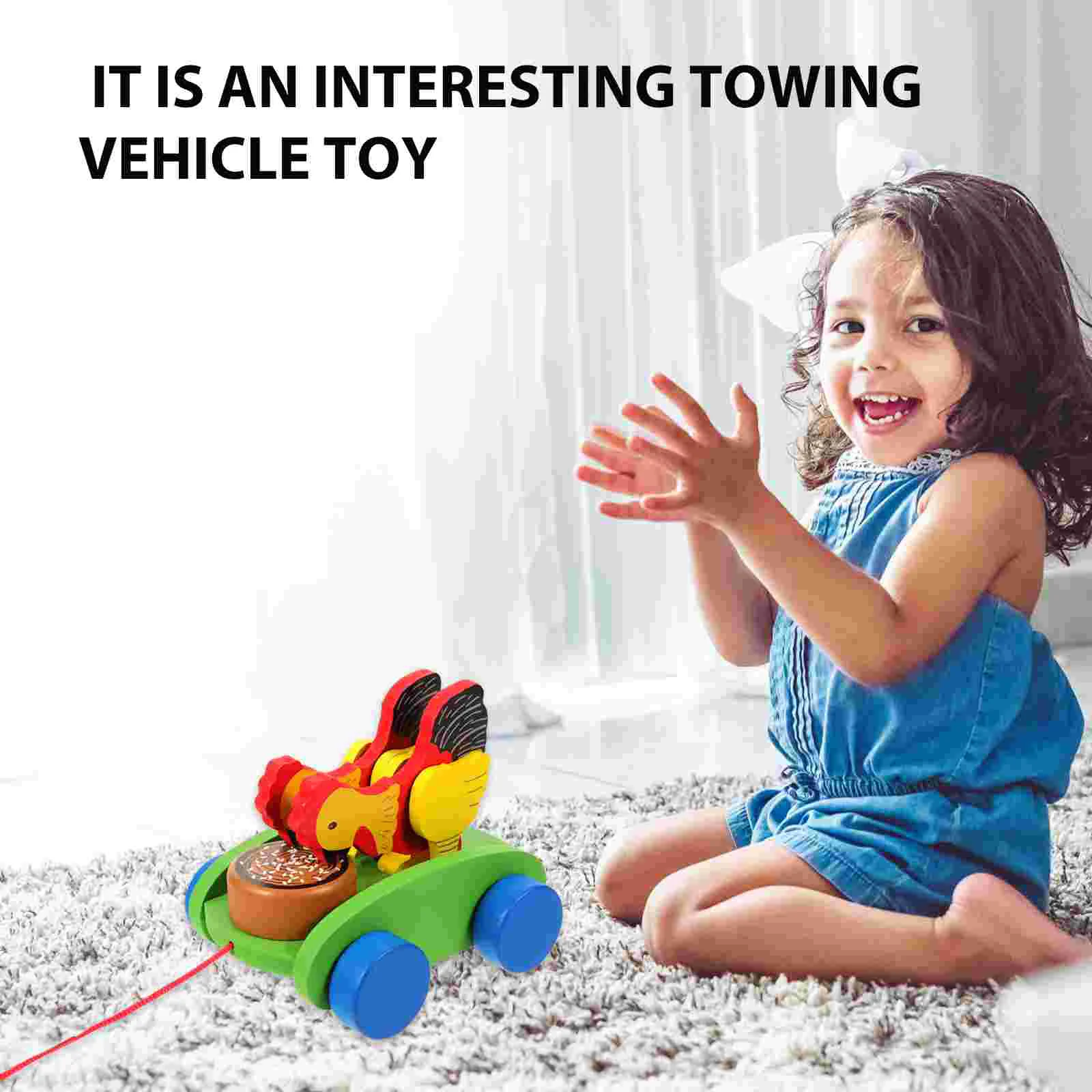 Toddler Toy Car Imagination Kids Pulling Cognitive Wire Shape Cognition Exquisite Craftsmanship Children Plaything Wood Wooden