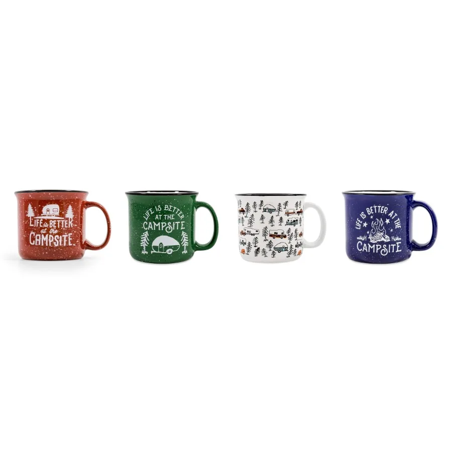 Ceramic Mug Set 14oz Multicolor 4 Pack 53357
