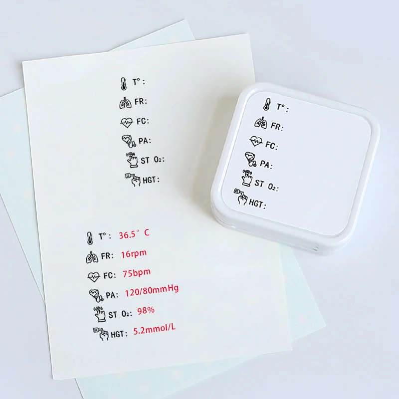 Nurse Stamp Daily Vital Sign Monitoring For Routine Patient Health Check Recording Heart Rate Blood Pressure Oxygen Saturation