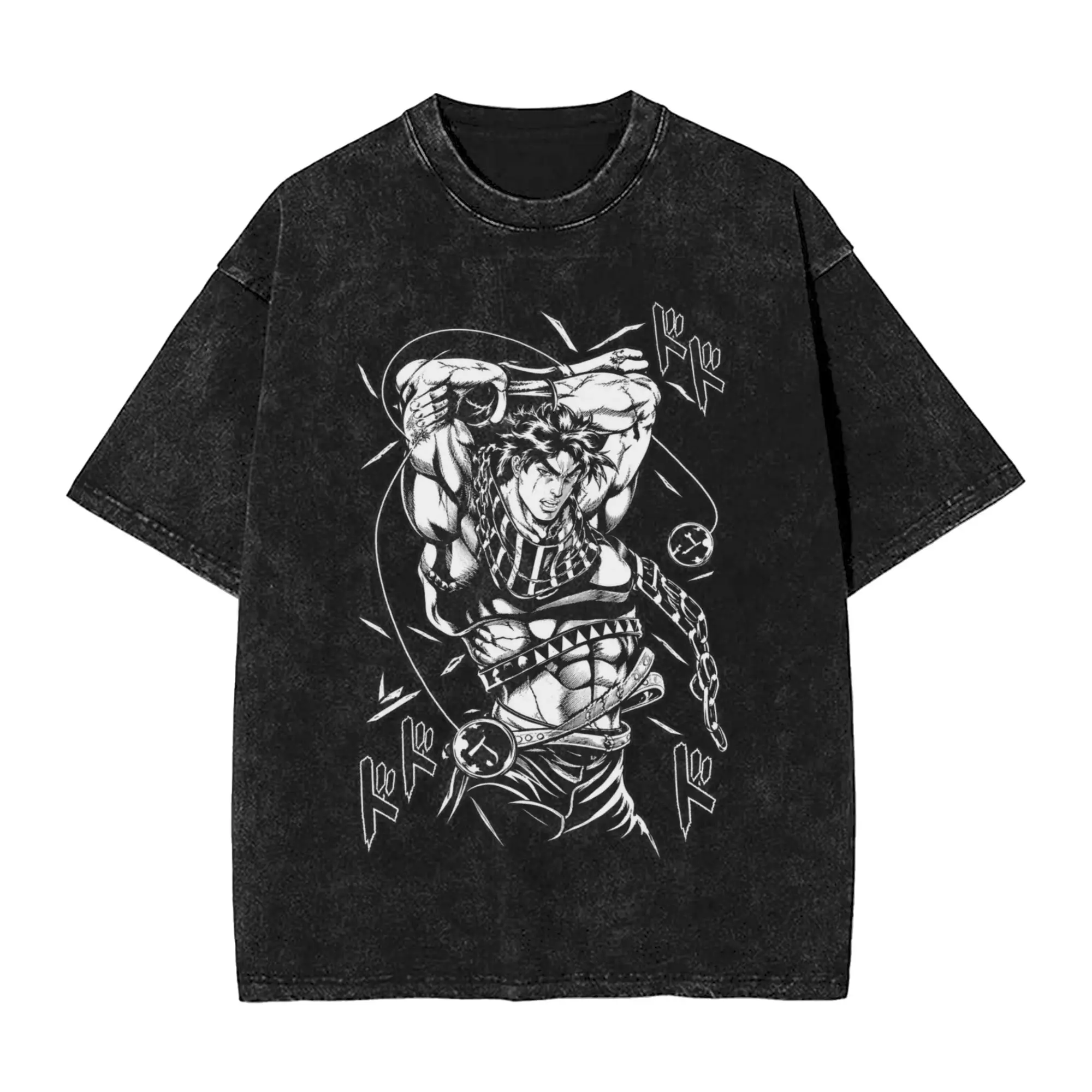 Jojo's Bizarre Adventure Joseph Joestar Fighter T Shirt Summer  Retro T-Shirts Cotton Hippie Tshirt For Male Short Sleeve Tees