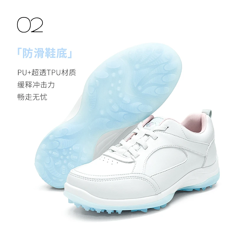 TTYGJ Golf Shoes for Women, Waterproof, Super-fiber Shoes, High-elastic Sole, Anti-side-slip, Non-spike Sole, Sneakers