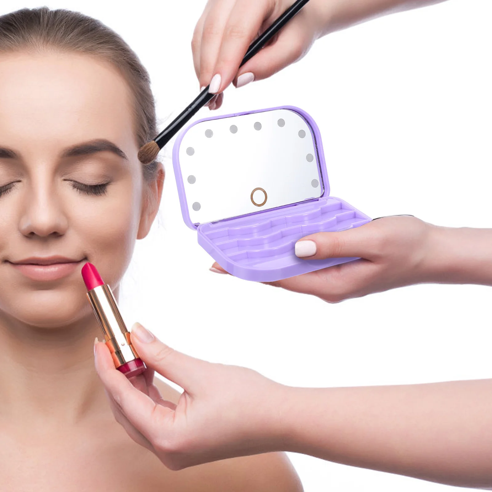 Led-lichtbak Valse opbergdoos Organisator Compact reisformaat Draagbare container Lege wimperverpakking Opslag