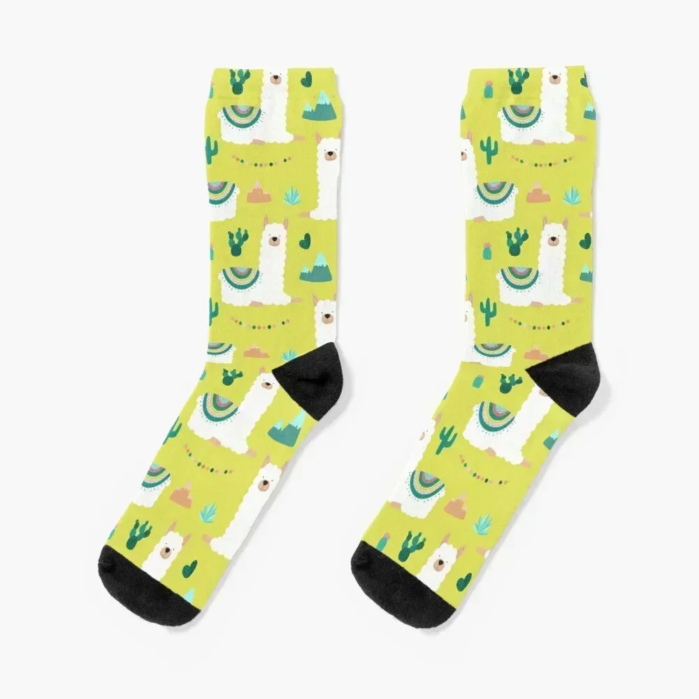 

LLAMA Socks set snow Christmas colored Women's Socks Men's