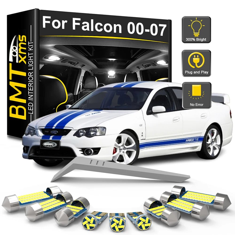 BMTxms 6/9Pcs LED Interior Light Bulb Kit For Ford Falcon AU BA BF XR6 XR8 2000 2001 2002 2003 2004 2005 2006 2007 Car Map Lamp